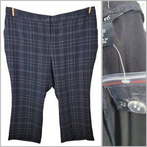NEW Lane Bryant Plus 30/32W Dress Pants Trousers Wide leg Stretch Waist Plaid